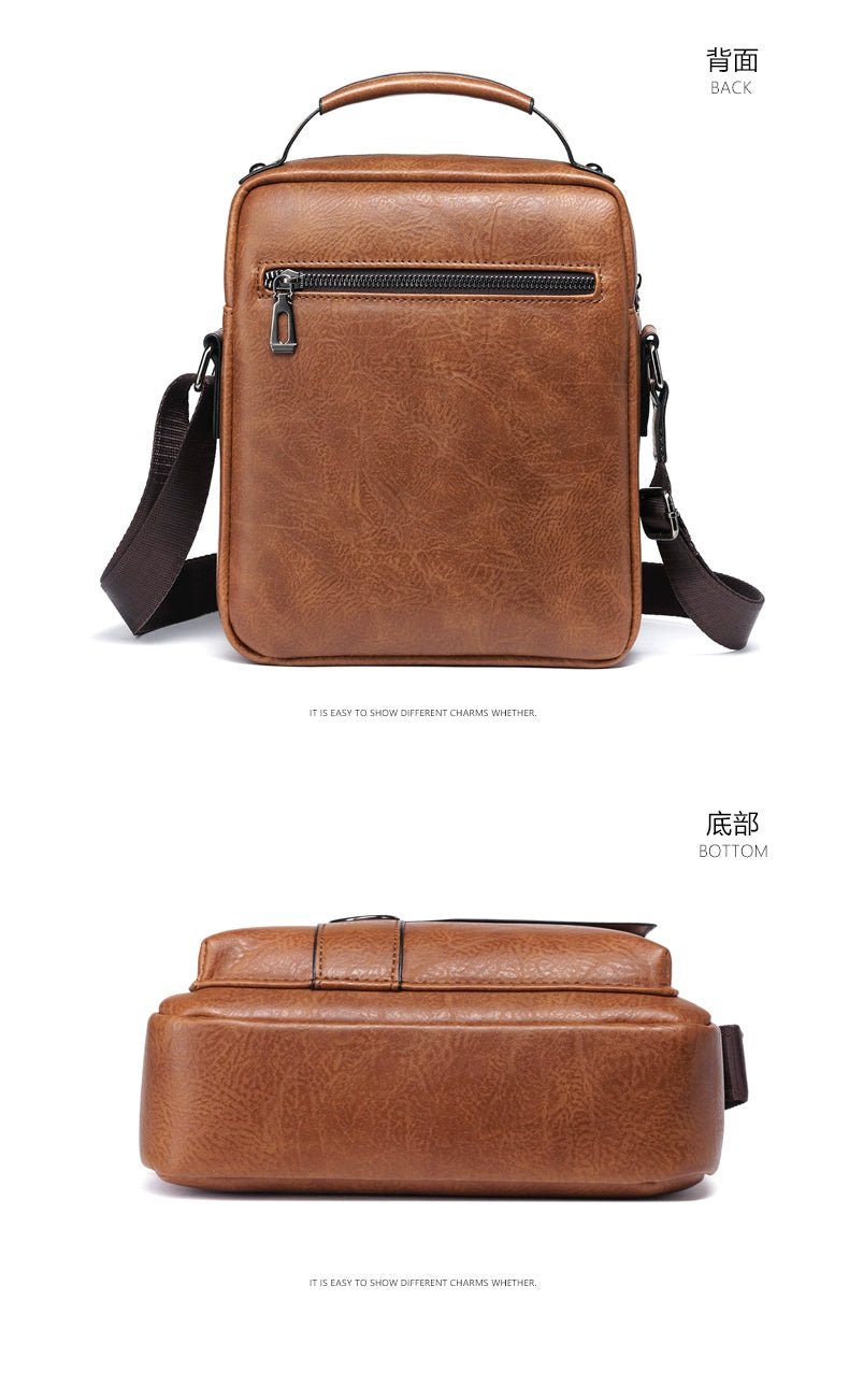 Retro Crazy Horse Leather Shoulder Bag | Stylish Business Accessory - My Web Bazaar