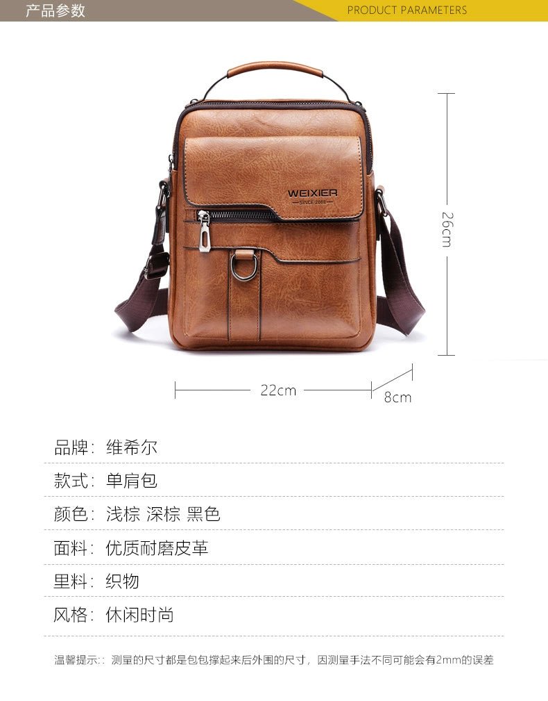 Retro Crazy Horse Leather Shoulder Bag | Stylish Business Accessory - My Web Bazaar