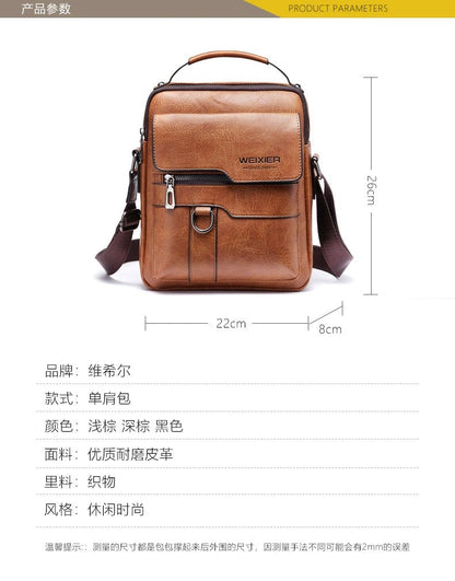 Retro Crazy Horse Leather Shoulder Bag | Stylish Business Accessory - My Web Bazaar