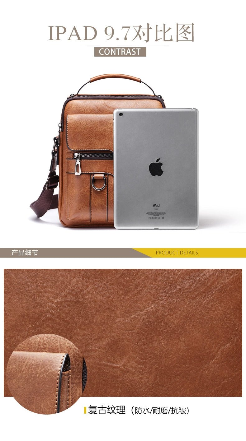 Retro Crazy Horse Leather Shoulder Bag | Stylish Business Accessory - My Web Bazaar