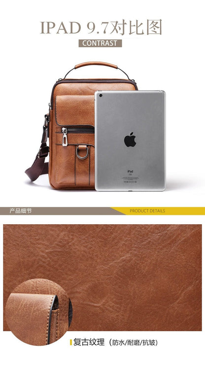 Retro Crazy Horse Leather Shoulder Bag | Stylish Business Accessory - My Web Bazaar