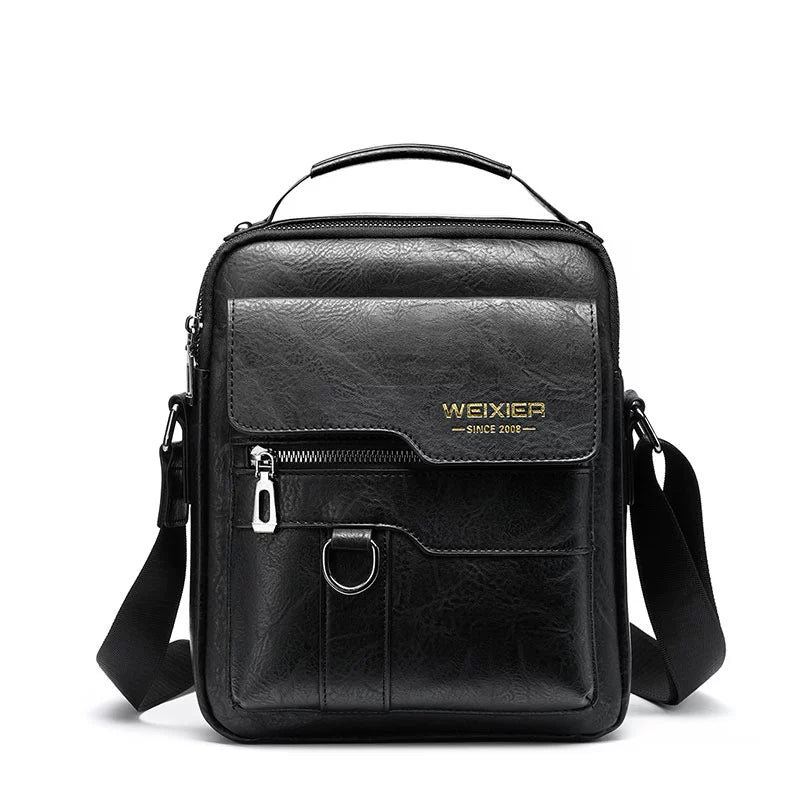Retro Crazy Horse Leather Shoulder Bag | Stylish Business Accessory - My Web Bazaar