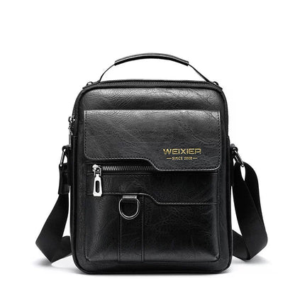 Retro Crazy Horse Leather Shoulder Bag | Stylish Business Accessory - My Web Bazaar