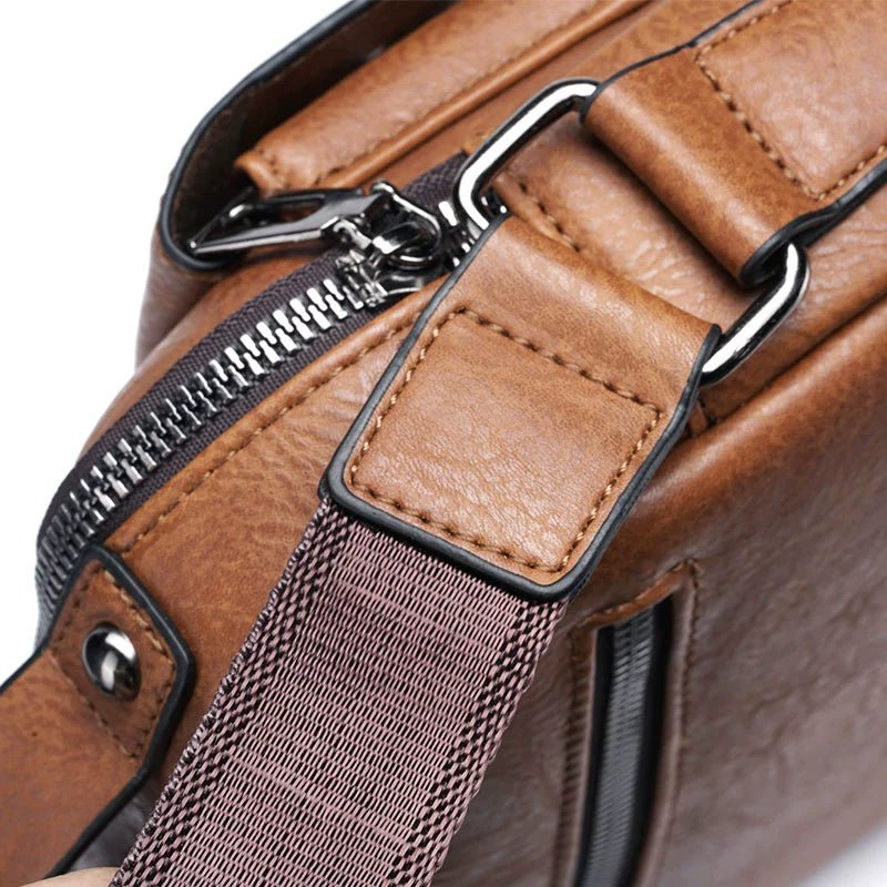 Retro Crazy Horse Leather Shoulder Bag | Stylish Business Accessory - My Web Bazaar