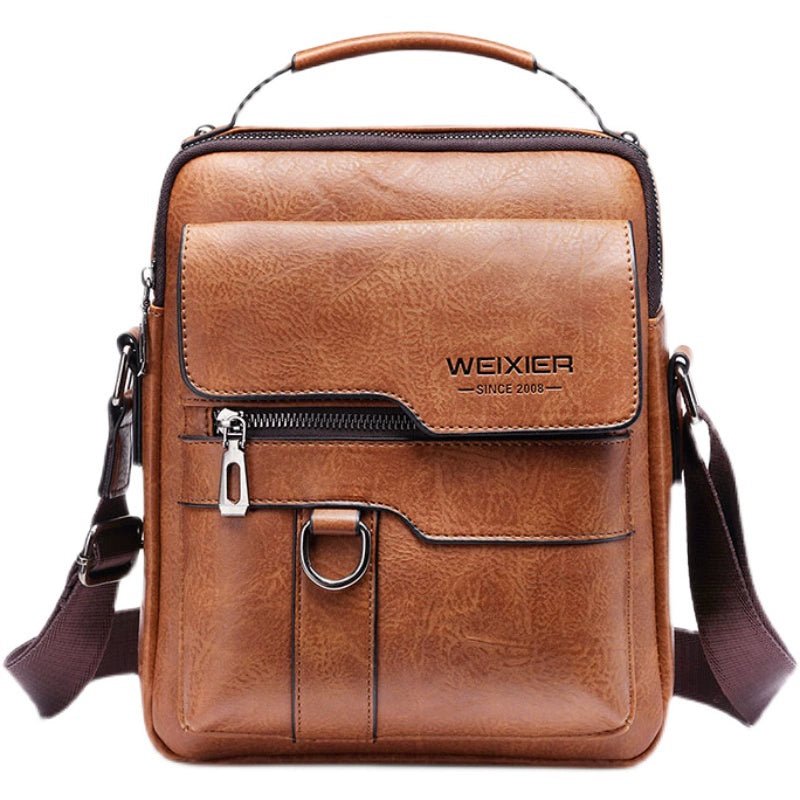 Retro Crazy Horse Leather Shoulder Bag | Stylish Business Accessory - My Web Bazaar