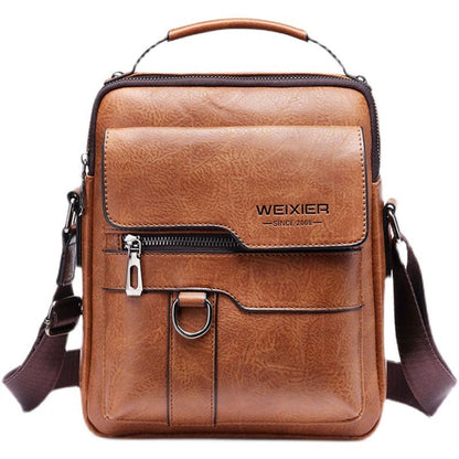 Retro Crazy Horse Leather Shoulder Bag | Stylish Business Accessory - My Web Bazaar