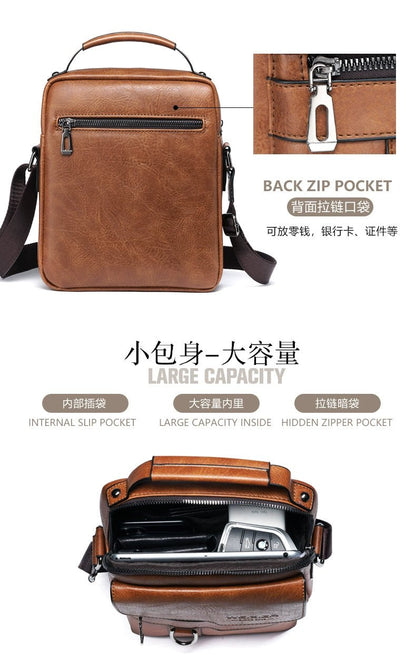 Retro Crazy Horse Leather Shoulder Bag | Stylish Business Accessory - My Web Bazaar