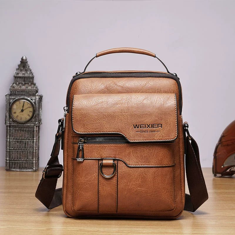 Retro Crazy Horse Leather Shoulder Bag | Stylish Business Accessory - My Web Bazaar