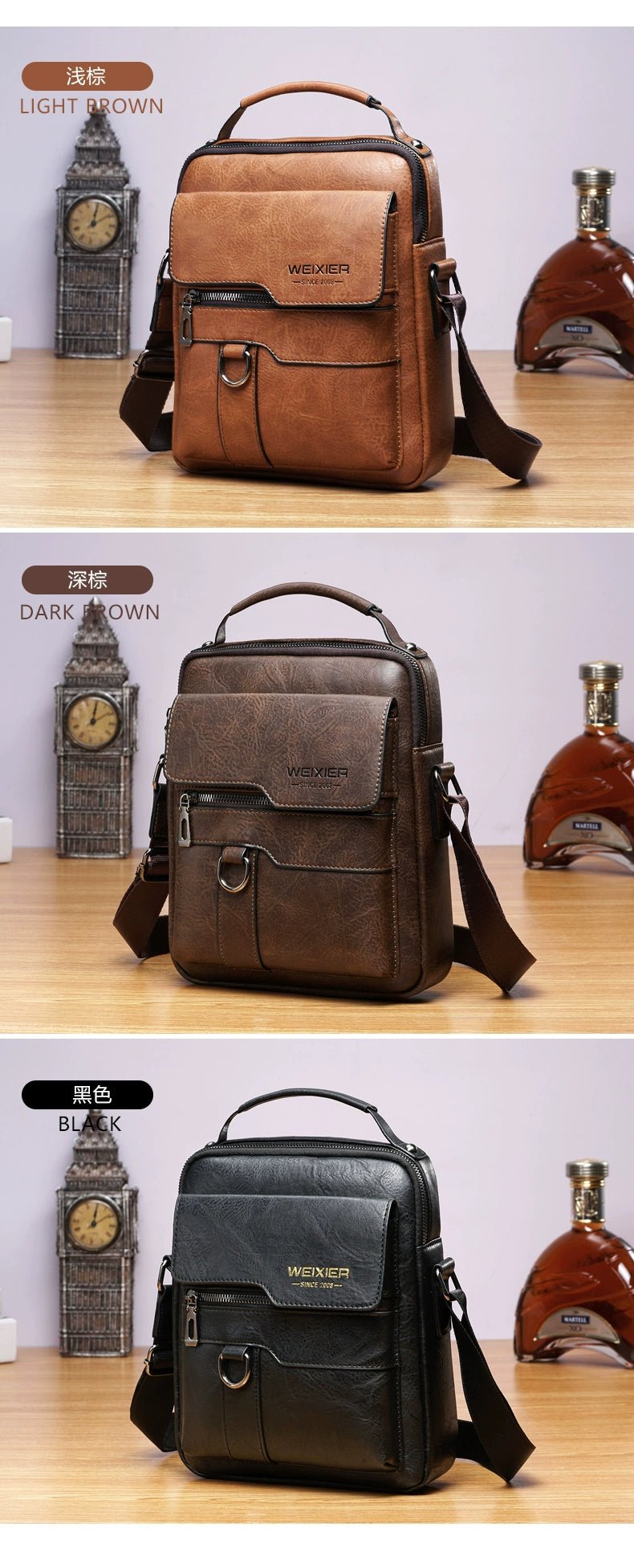 Retro Crazy Horse Leather Shoulder Bag | Stylish Business Accessory - My Web Bazaar