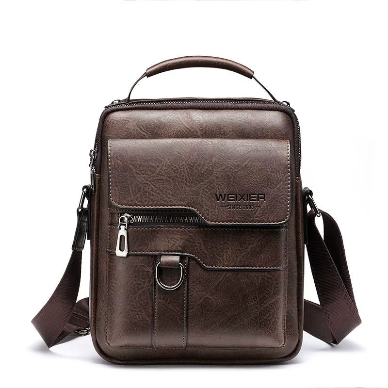 Retro Crazy Horse Leather Shoulder Bag | Stylish Business Accessory - My Web Bazaar