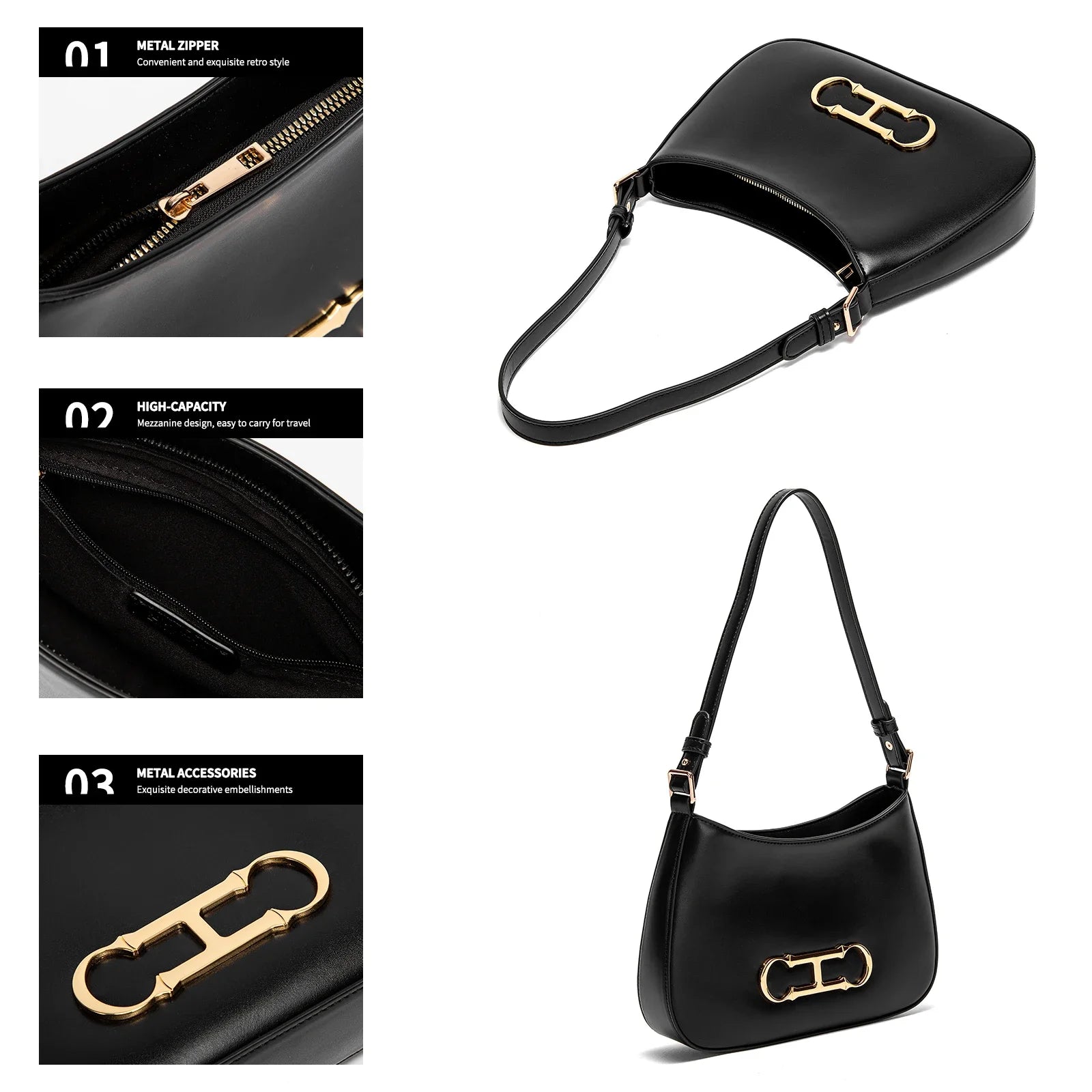 Retro Style Women's Handbag | Fashionable Microfiber Shoulder Bag - My Web Bazaar