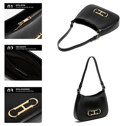 Retro Style Women's Handbag | Fashionable Microfiber Shoulder Bag - My Web Bazaar