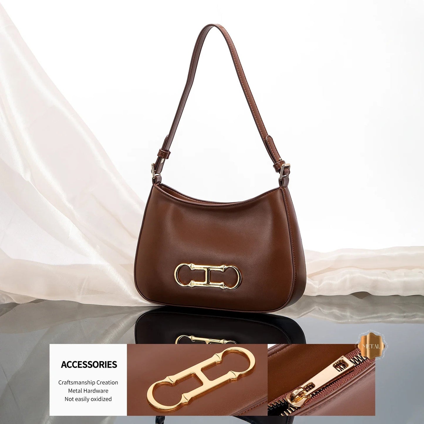 Retro Style Women's Handbag | Fashionable Microfiber Shoulder Bag - My Web Bazaar