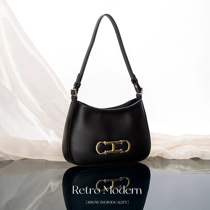 Retro Style Women's Handbag | Fashionable Microfiber Shoulder Bag - My Web Bazaar