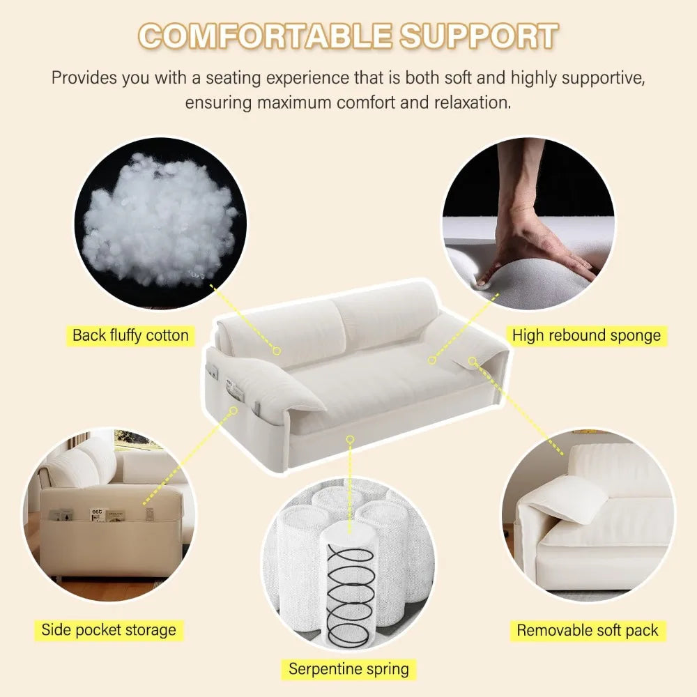 Modern velvet loveseat recliner with a pull-out function