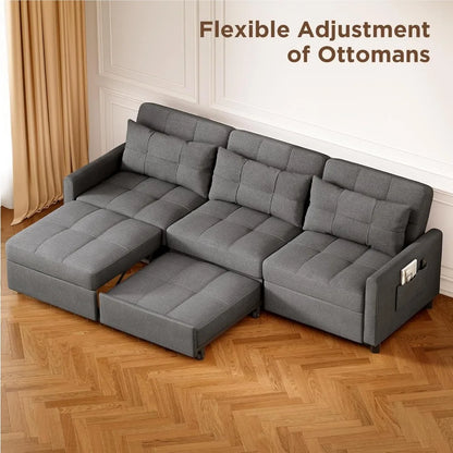 Living room sectional sofa with pull-out sleeper function
