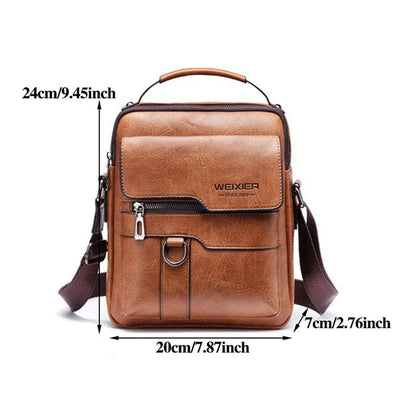 Stylish PU Leather Shoulder Bag | Business Retro Crossbody - My Web Bazaar