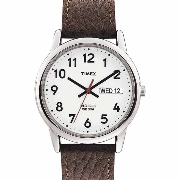 Timex T20041 Watch | Elegant Brown Leather & Indiglo Light - My Web Bazaar