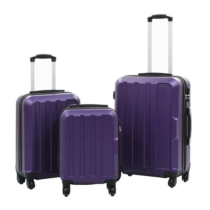 vidaXL Hardcase Trolley Set 3 pcs Purple ABS | Durable Travel Luggage - My Web Bazaar