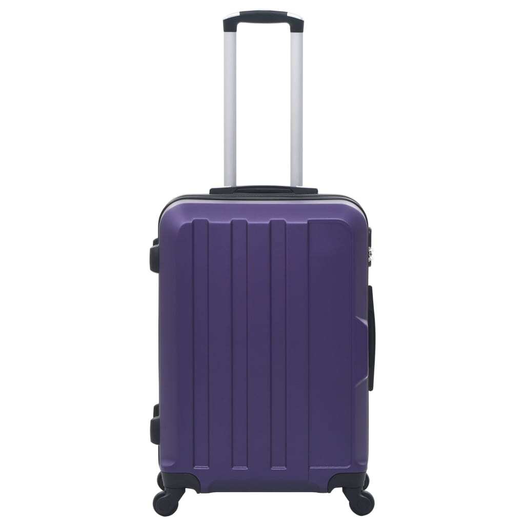 vidaXL Hardcase Trolley Set 3 pcs Purple ABS | Durable Travel Luggage - My Web Bazaar
