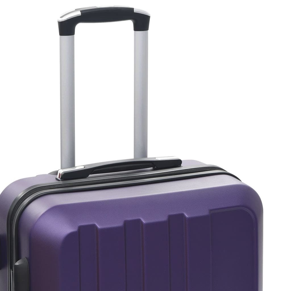 vidaXL Hardcase Trolley Set 3 pcs Purple ABS | Durable Travel Luggage - My Web Bazaar
