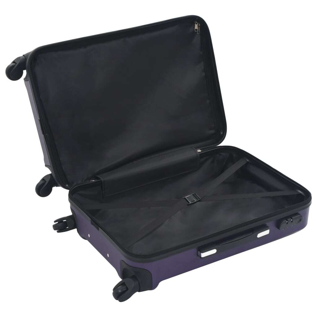 vidaXL Hardcase Trolley Set 3 pcs Purple ABS | Durable Travel Luggage - My Web Bazaar