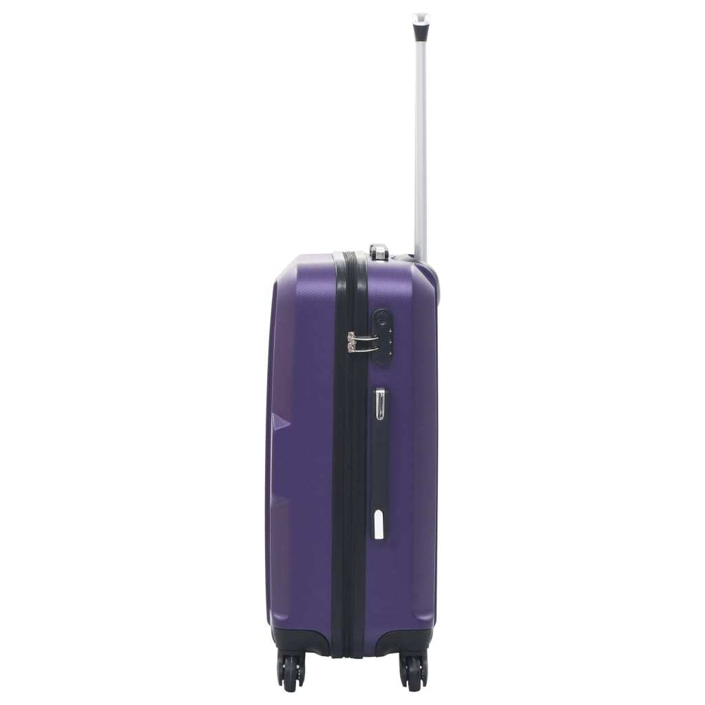 vidaXL Hardcase Trolley Set 3 pcs Purple ABS | Durable Travel Luggage - My Web Bazaar