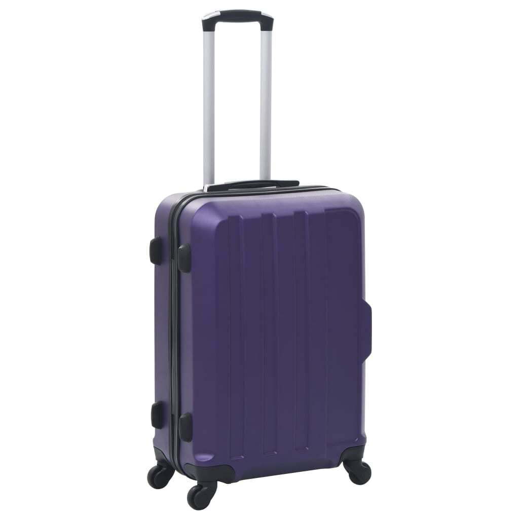 vidaXL Hardcase Trolley Set 3 pcs Purple ABS | Durable Travel Luggage - My Web Bazaar