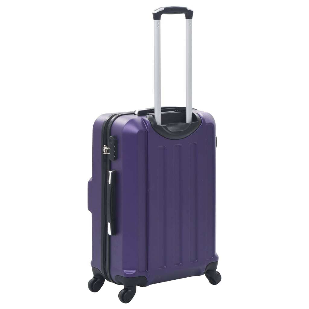 vidaXL Hardcase Trolley Set 3 pcs Purple ABS | Durable Travel Luggage - My Web Bazaar