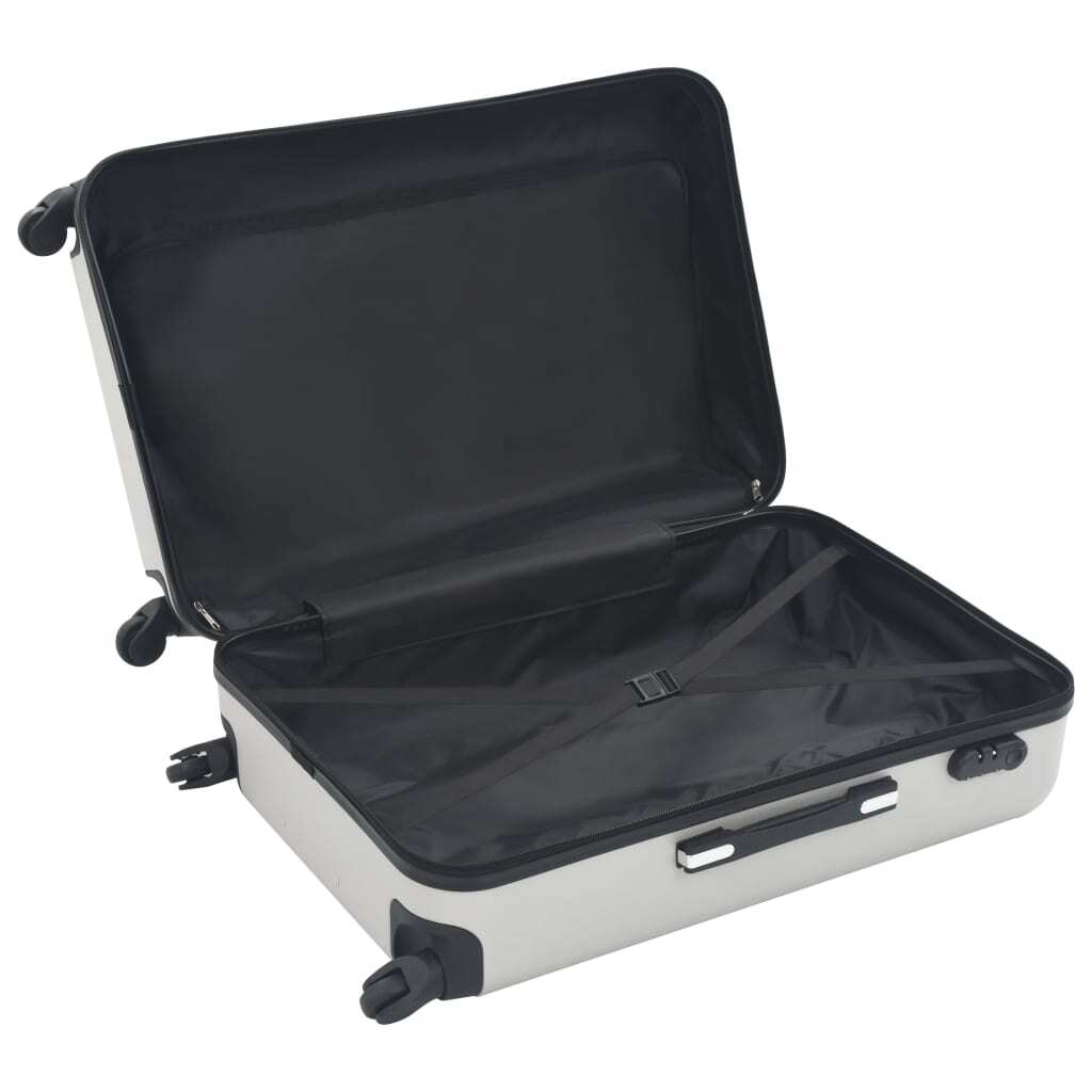VidaXL Hardcase Trolley Set | Durable Bright Silver ABS 3 Pcs - My Web Bazaar