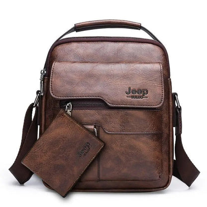 Vintage PU Leather Messenger Bag for Men | Stylish Crossbody Satchel - My Web Bazaar