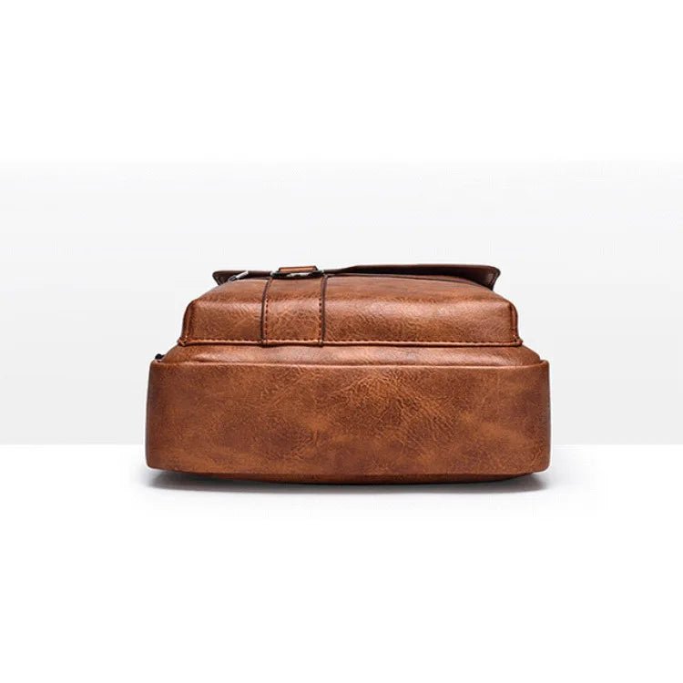 Vintage PU Leather Messenger Bag for Men | Stylish Crossbody Satchel - My Web Bazaar