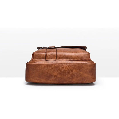 Vintage PU Leather Messenger Bag for Men | Stylish Crossbody Satchel - My Web Bazaar
