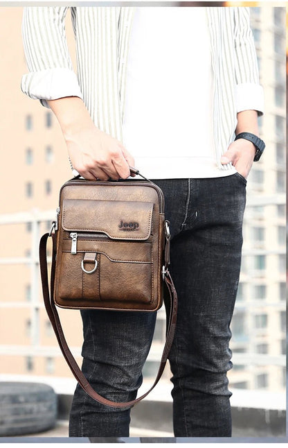 Vintage PU Leather Messenger Bag for Men | Stylish Crossbody Satchel - My Web Bazaar