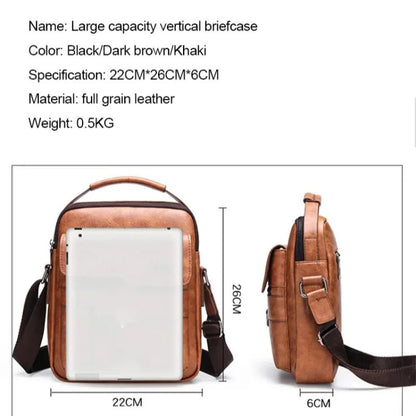 Vintage PU Leather Messenger Bag for Men | Stylish Crossbody Satchel - My Web Bazaar
