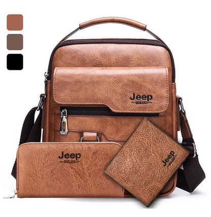 Vintage PU Leather Messenger Bag for Men | Stylish Crossbody Satchel - My Web Bazaar