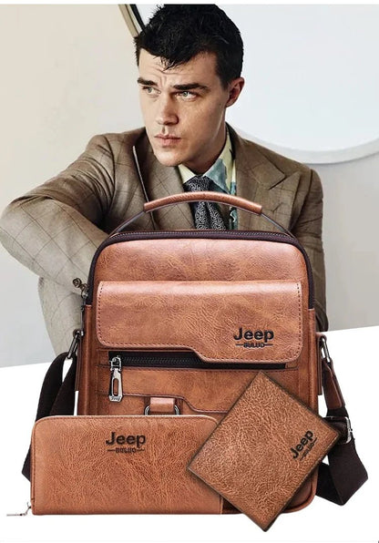 Vintage PU Leather Messenger Bag for Men | Stylish Crossbody Satchel - My Web Bazaar