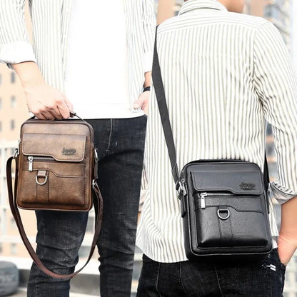 Vintage PU Leather Messenger Bag for Men | Stylish Crossbody Satchel - My Web Bazaar