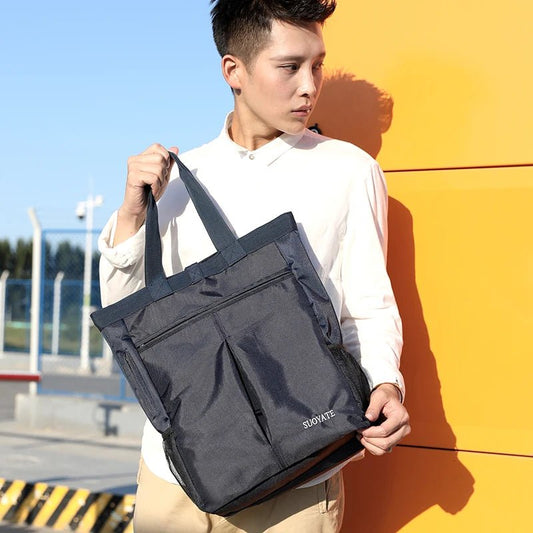 Waterproof Nylon Men's Handbag | Stylish Large Capacity Bag - My Web Bazaar