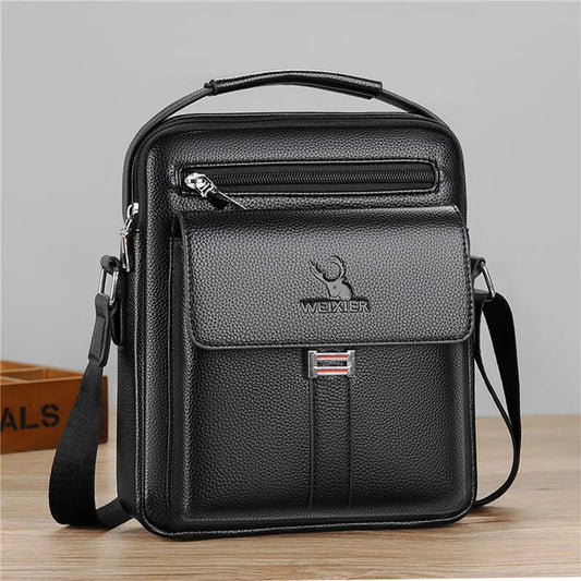 Waterproof Vintage PU Leather Men Crossbody Bag | Large Capacity - My Web Bazaar