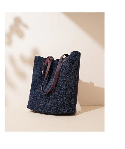 Wholesale Women Suede Tote | Large Capacity Fashion Handbag - My Web Bazaar