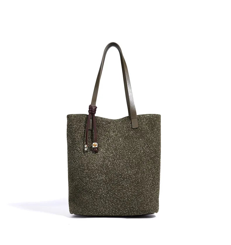 Wholesale Women Suede Tote | Large Capacity Fashion Handbag - My Web Bazaar