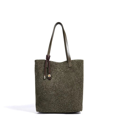 Wholesale Women Suede Tote | Large Capacity Fashion Handbag - My Web Bazaar