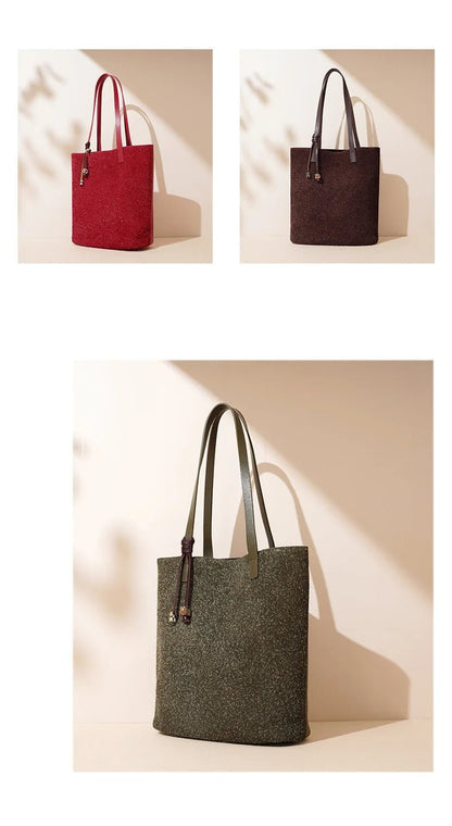 Wholesale Women Suede Tote | Large Capacity Fashion Handbag - My Web Bazaar
