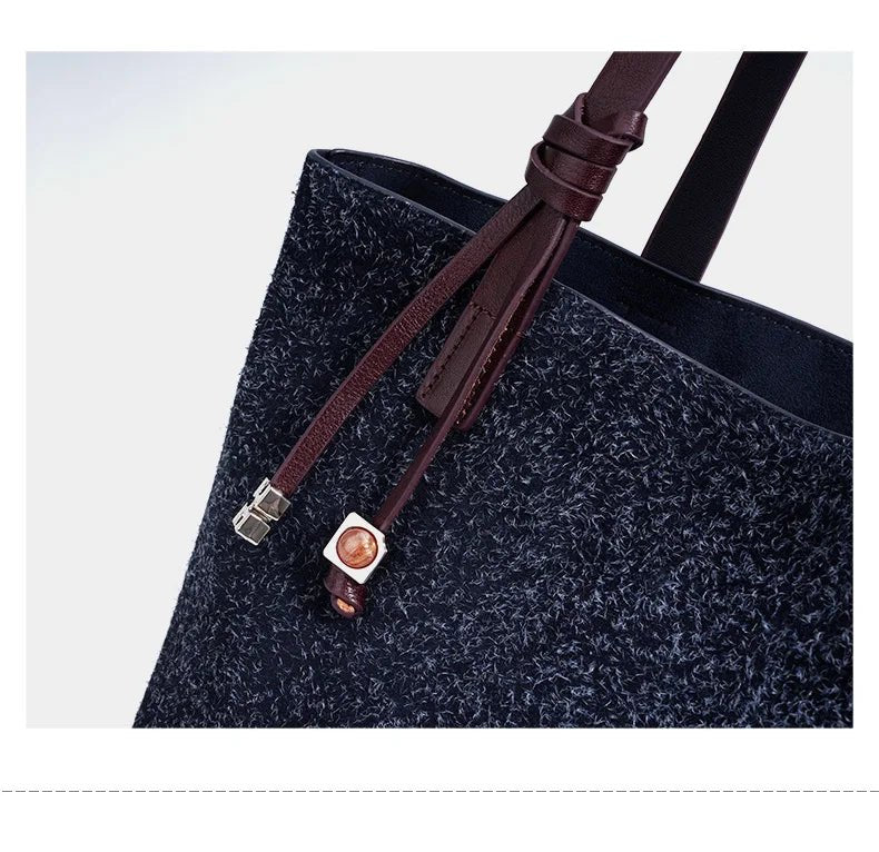Wholesale Women Suede Tote | Large Capacity Fashion Handbag - My Web Bazaar