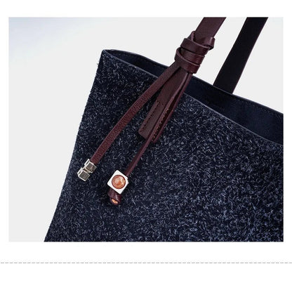 Wholesale Women Suede Tote | Large Capacity Fashion Handbag - My Web Bazaar