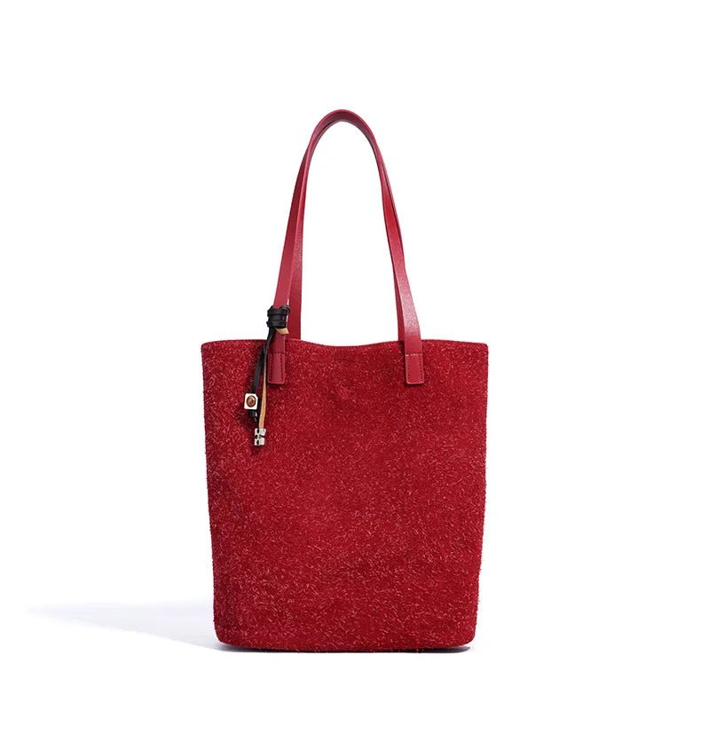 Wholesale Women Suede Tote | Large Capacity Fashion Handbag - My Web Bazaar