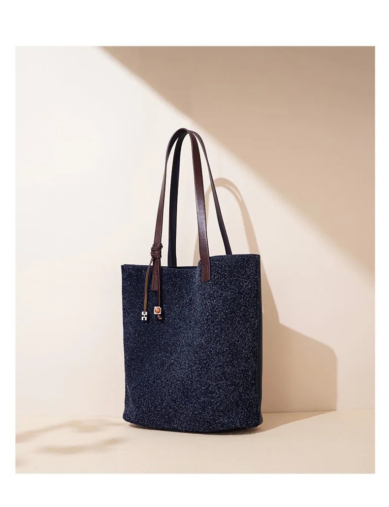Wholesale Women Suede Tote | Large Capacity Fashion Handbag - My Web Bazaar