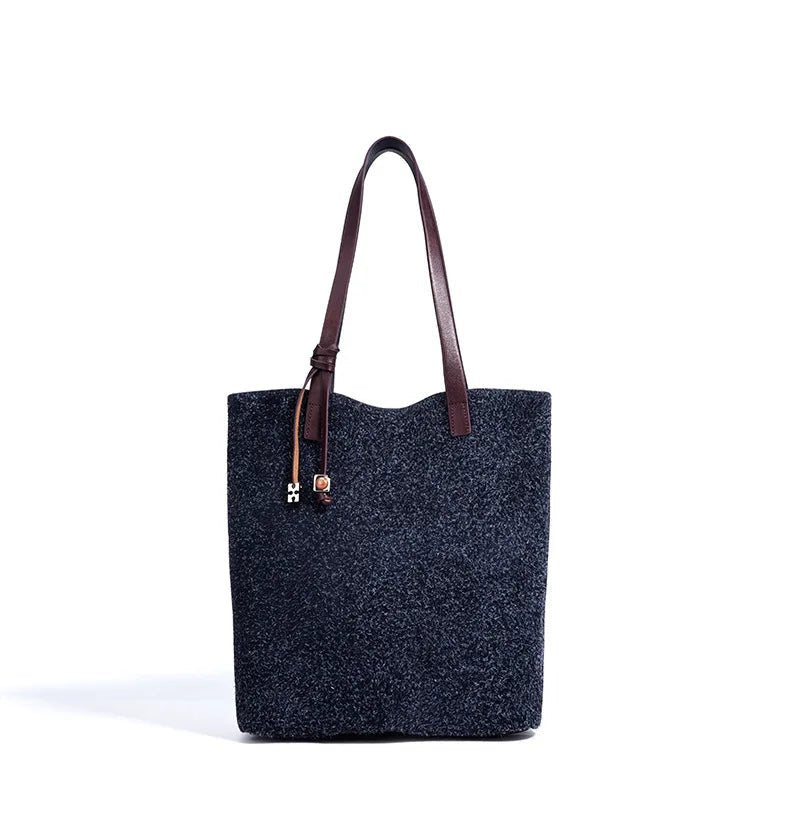Wholesale Women Suede Tote | Large Capacity Fashion Handbag - My Web Bazaar