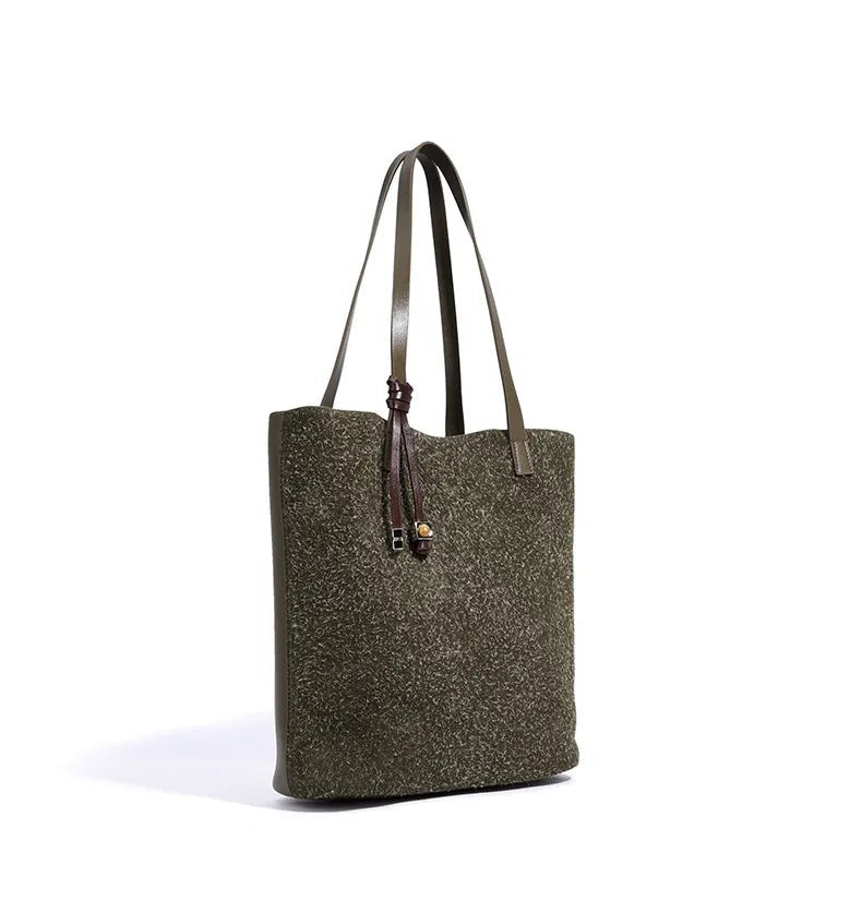 Wholesale Women Suede Tote | Large Capacity Fashion Handbag - My Web Bazaar